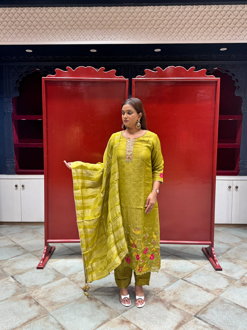 Olive Green Kurti Set