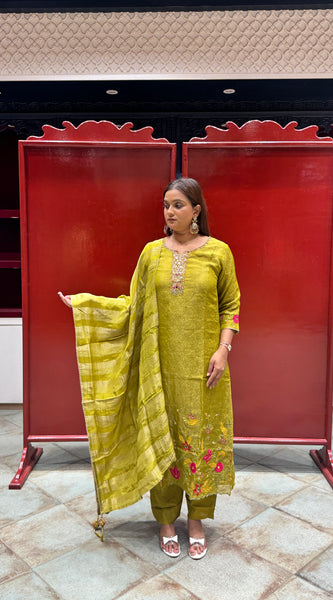 Olive Green Kurti Set