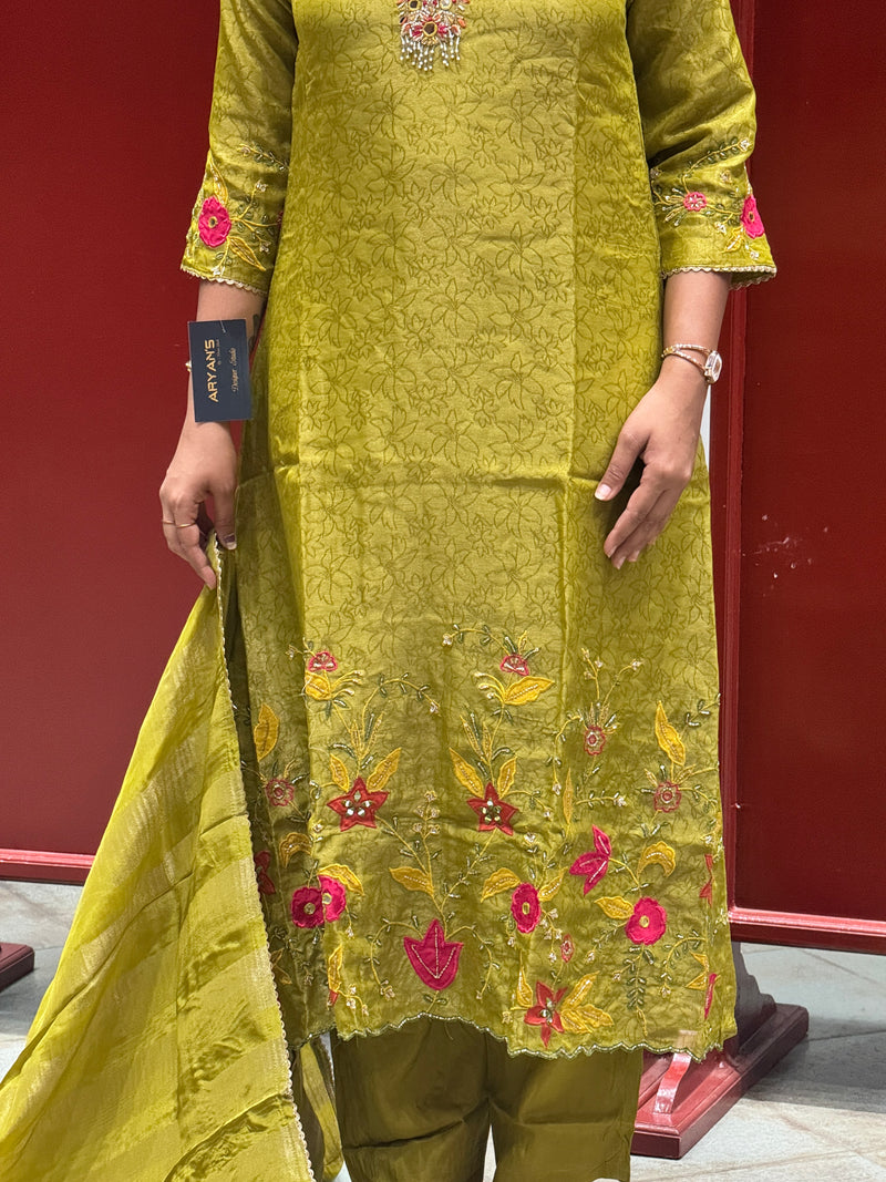 Olive Green Kurti Set
