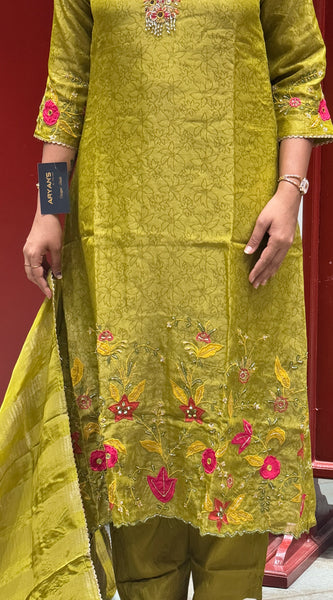 Olive Green Kurti Set
