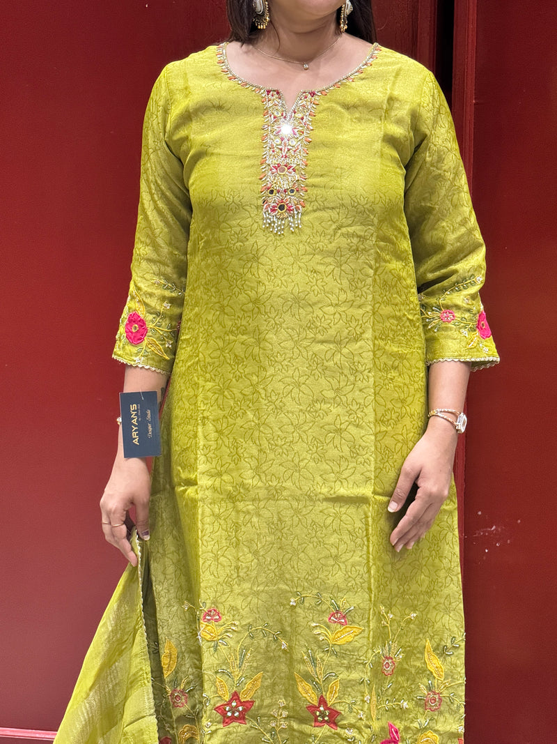 Olive Green Kurti Set