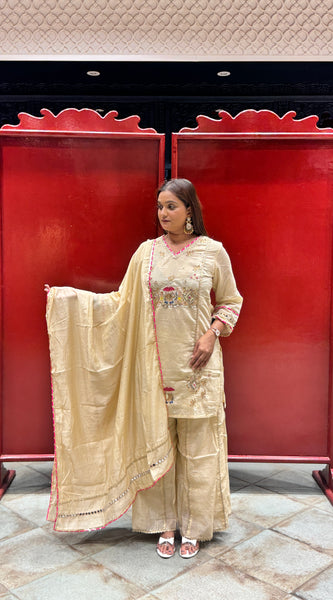 Ivory Kurti Palazzo Set