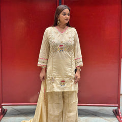 Ivory Kurti Palazzo Set