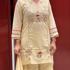 Ivory Kurti Palazzo Set