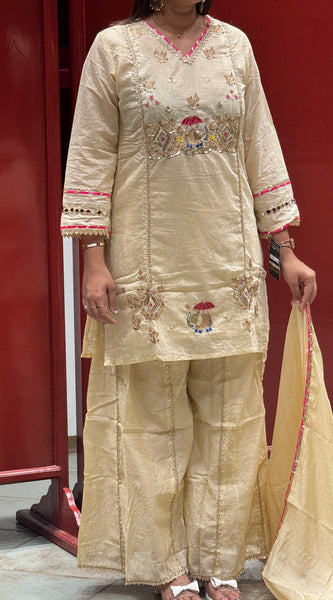 Ivory Kurti Palazzo Set