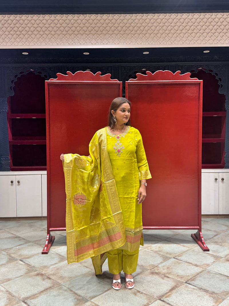 Lime Green Kurti Set