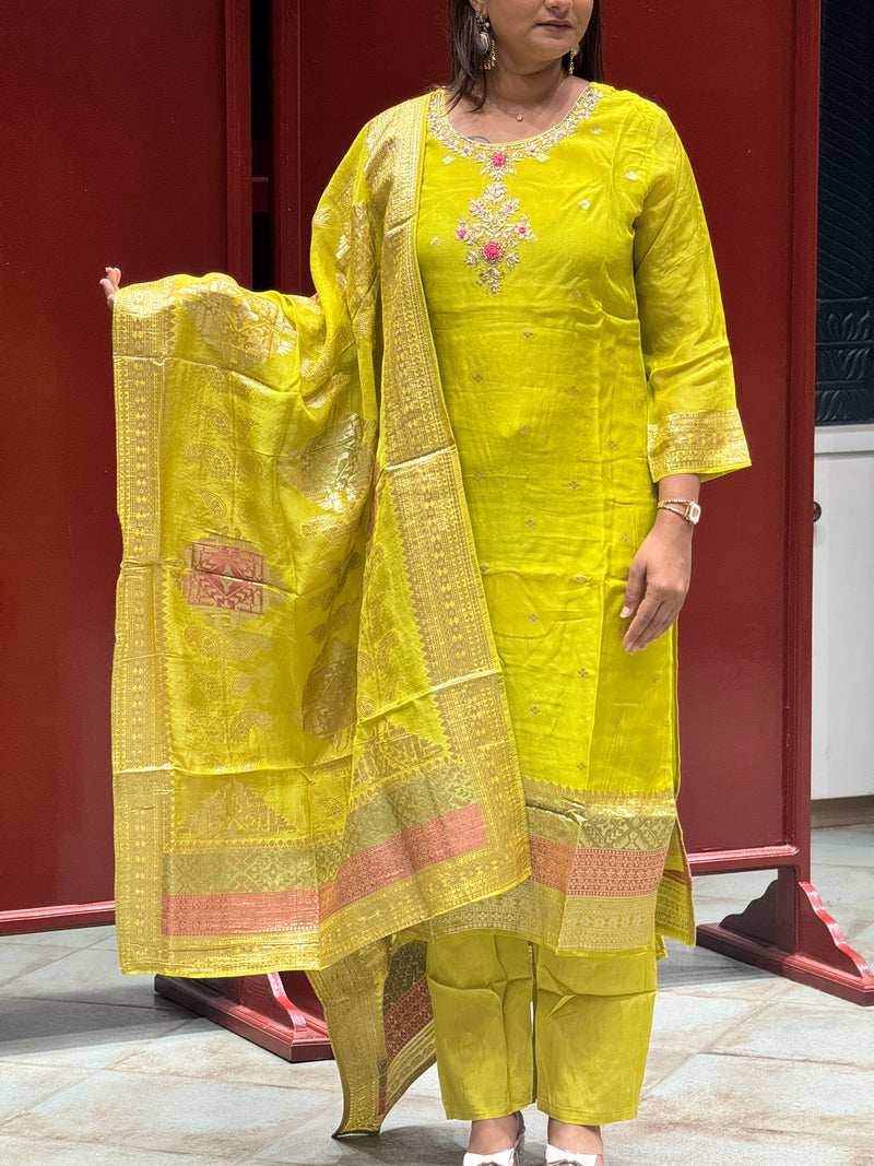 Lime Green Kurti Set