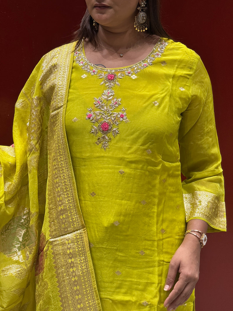 Lime Green Kurti Set