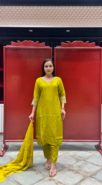 Chartreuse Green Kurti Set
