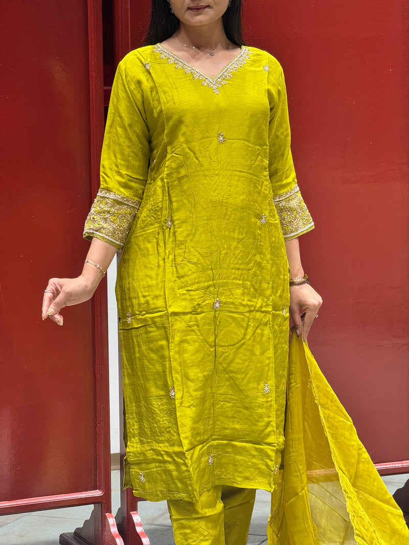 Chartreuse Green Kurti Set