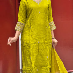 Chartreuse Green Kurti Set