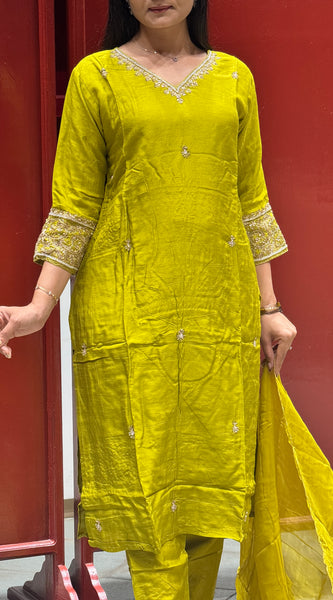 Chartreuse Green Kurti Set