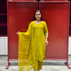 Chartreuse Green Kurti Set
