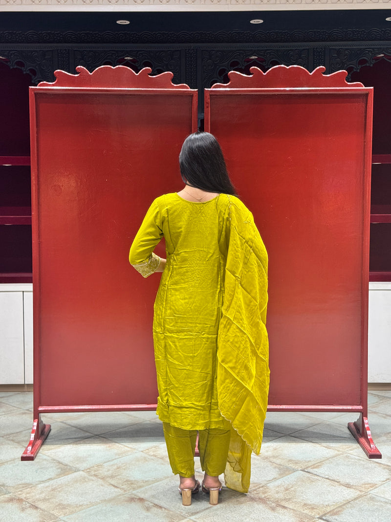 Chartreuse Green Kurti Set