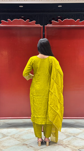 Chartreuse Green Kurti Set