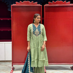 Sage & Teal Blue Kurti Set