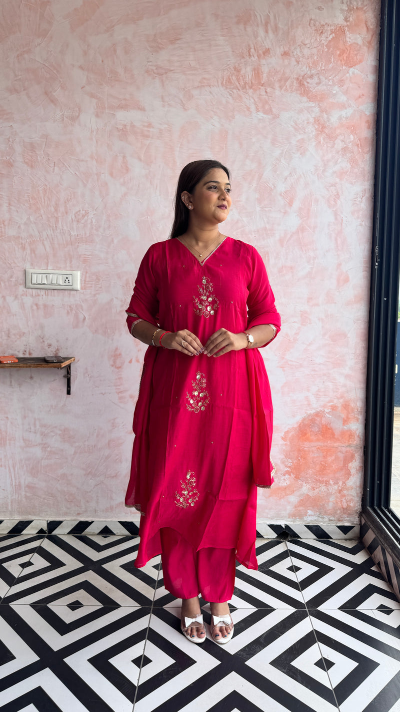 Rani Pink Kurti Set