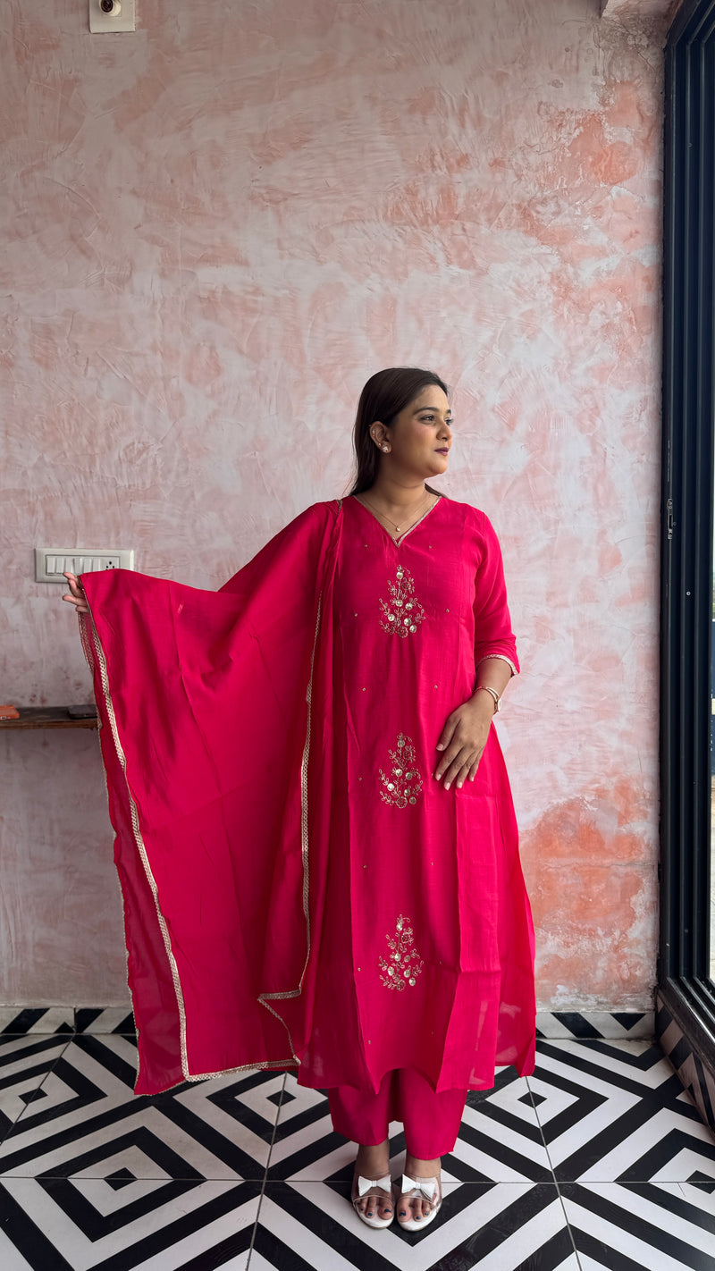 Rani Pink Kurti Set