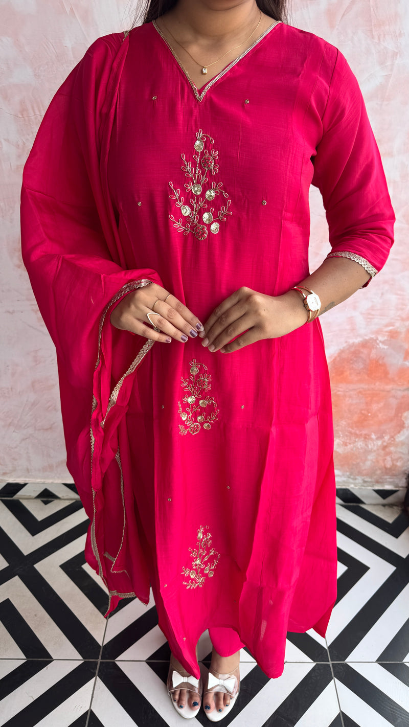Rani Pink Kurti Set