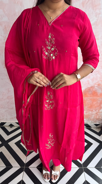Rani Pink Kurti Set