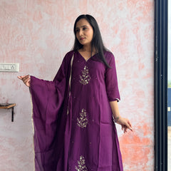 Deep Purple Kurti Set