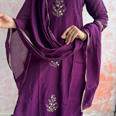 Deep Purple Kurti Set