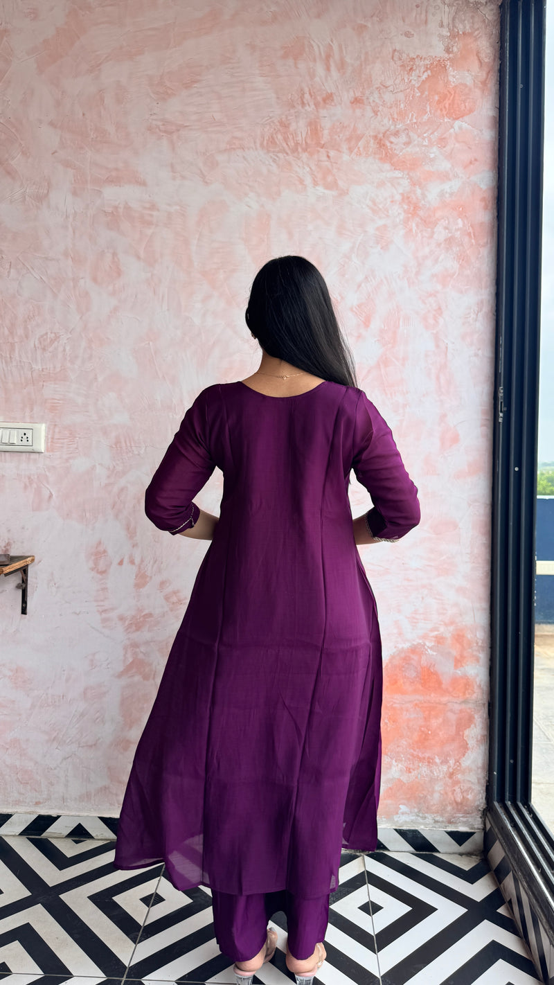 Deep Purple Kurti Set