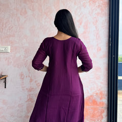 Deep Purple Kurti Set