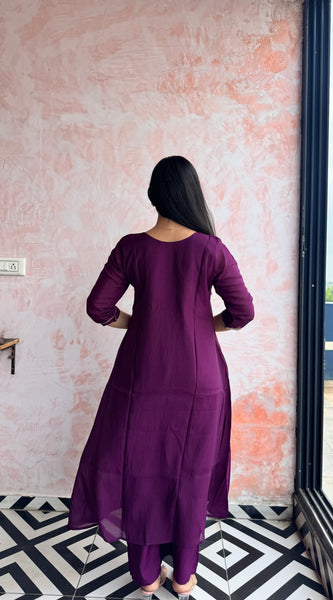 Deep Purple Kurti Set