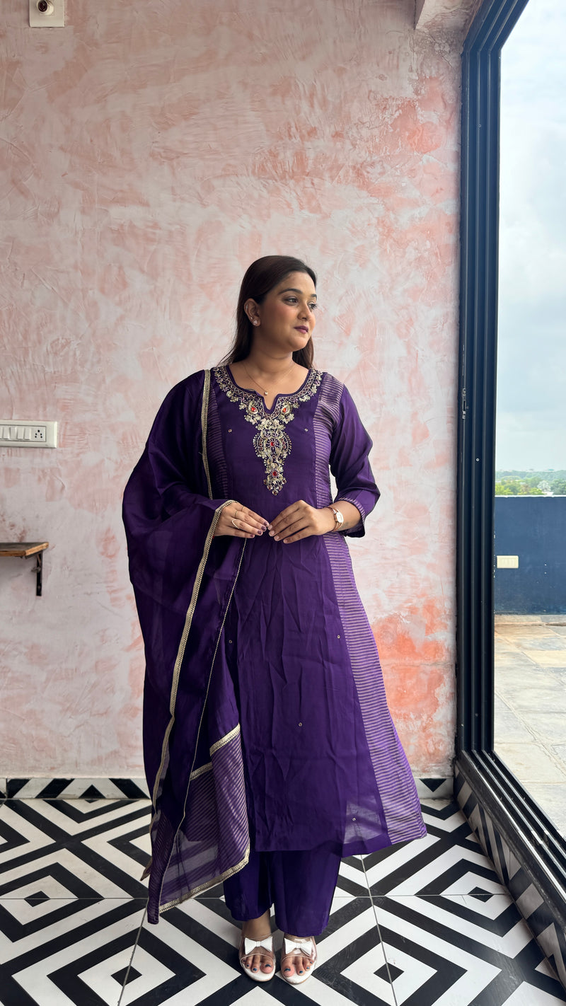 Purple Kurti Set