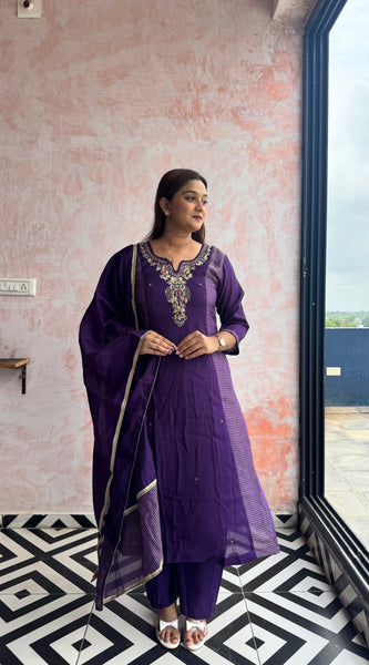 Purple Kurti Set