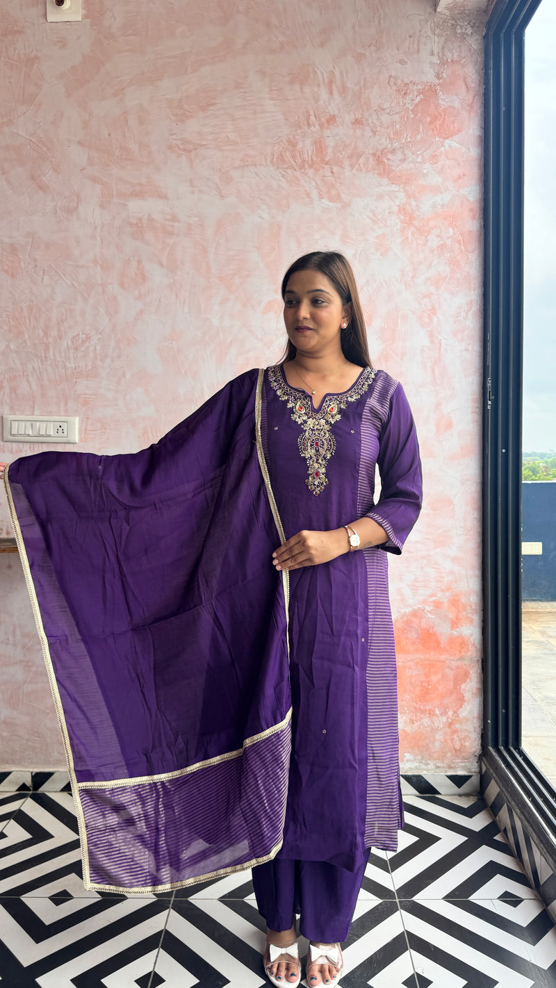 Purple Kurti Set