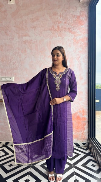 Purple Kurti Set
