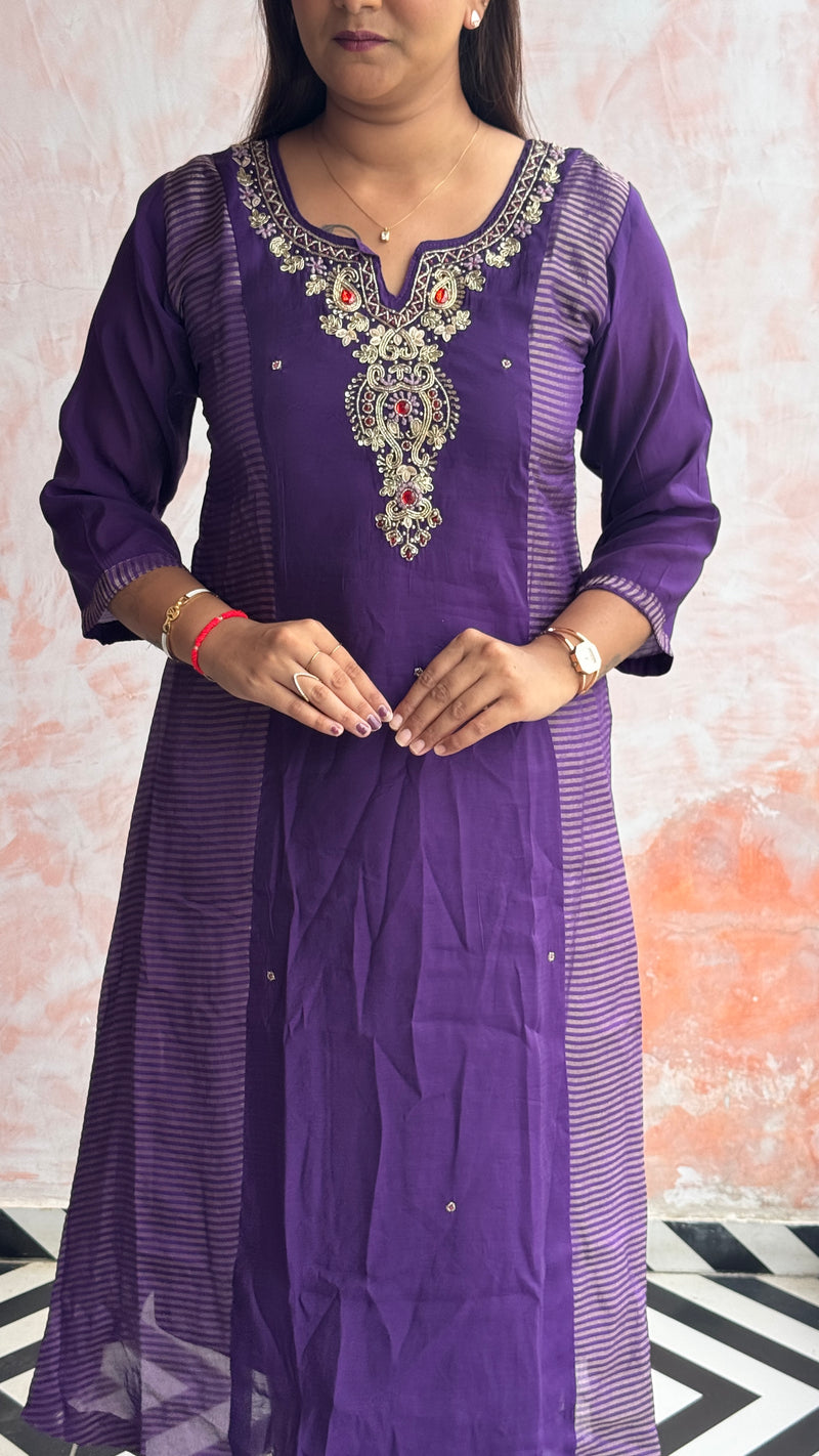 Purple Kurti Set
