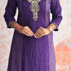 Purple Kurti Set