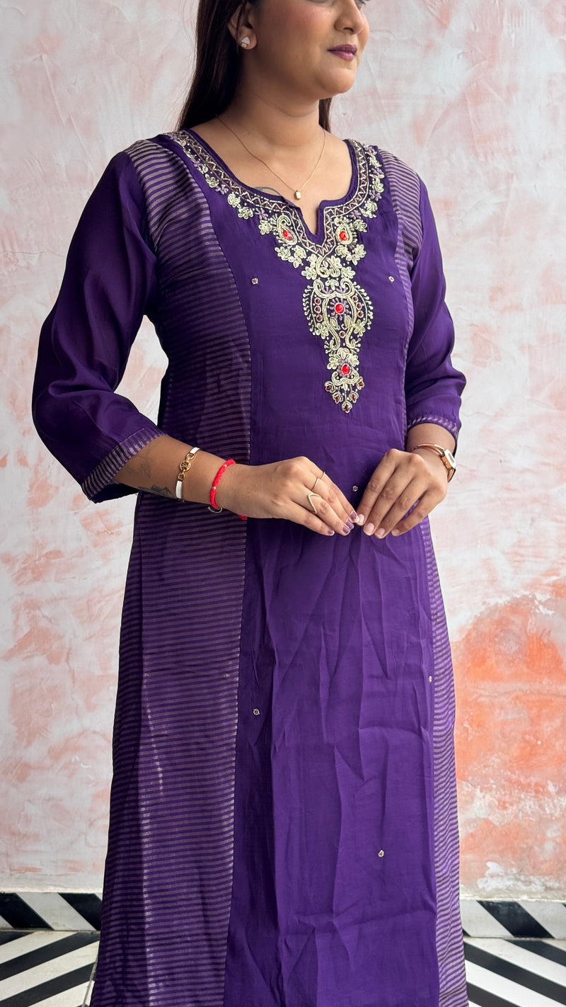 Purple Kurti Set