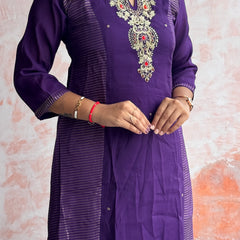 Purple Kurti Set