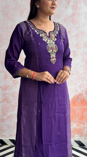 Purple Kurti Set
