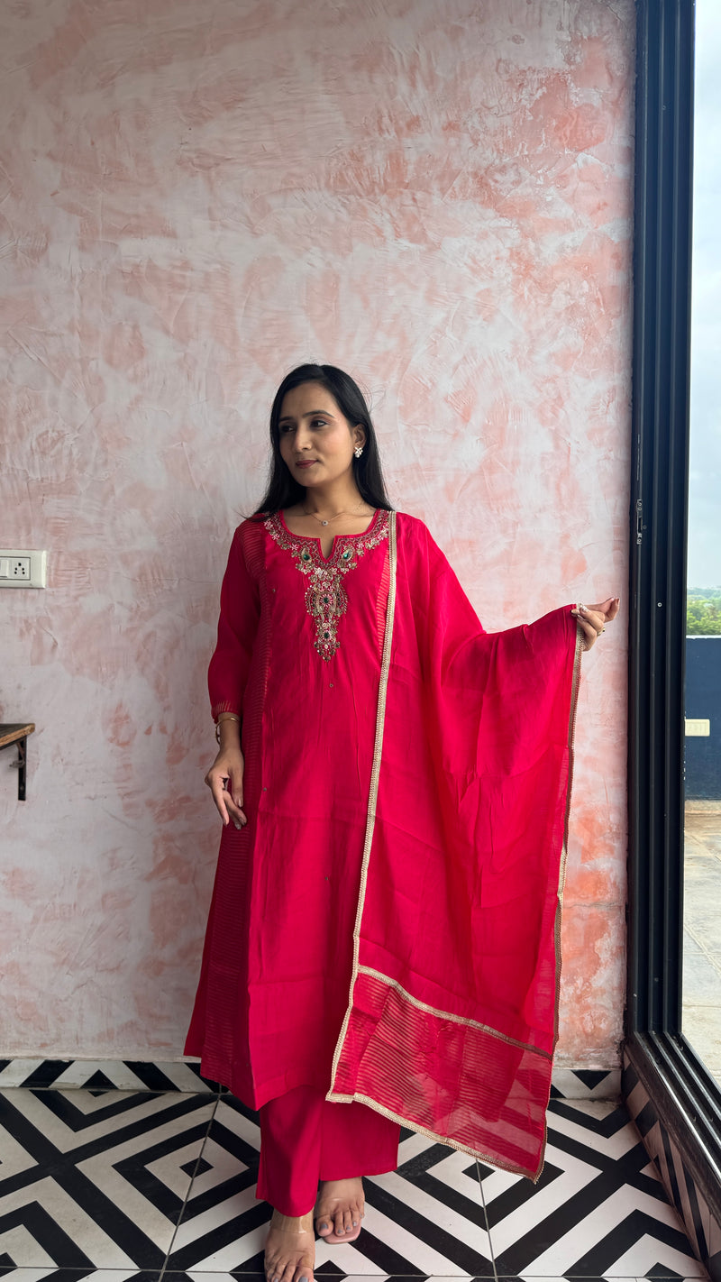 Rani Pink Kurti Set