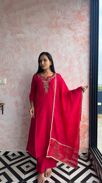 Rani Pink Kurti Set