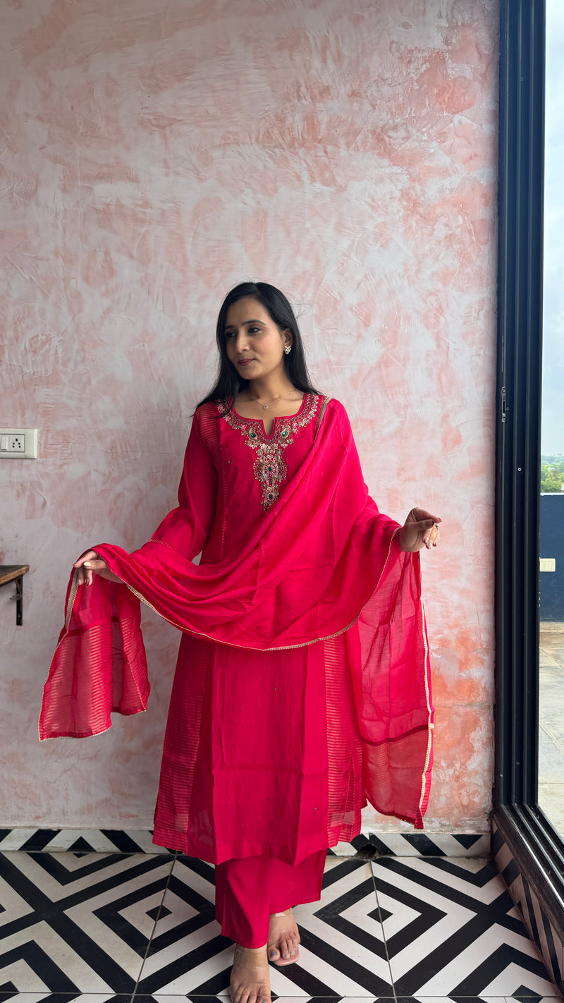Rani Pink Kurti Set