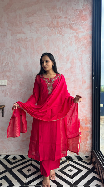 Rani Pink Kurti Set