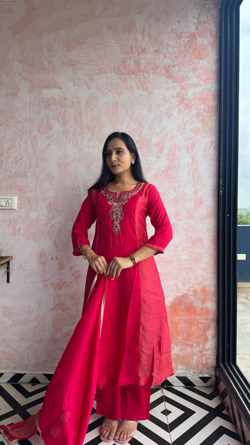 Rani Pink Kurti Set