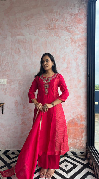 Rani Pink Kurti Set