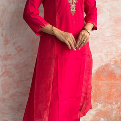 Rani Pink Kurti Set