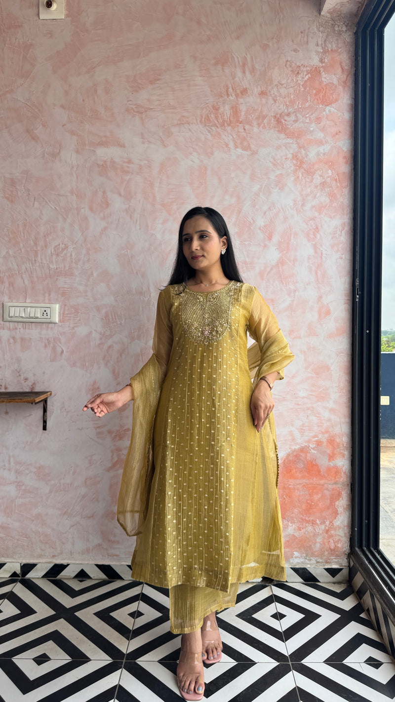 Olive Gold kirti Set