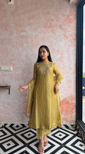Olive Gold kirti Set