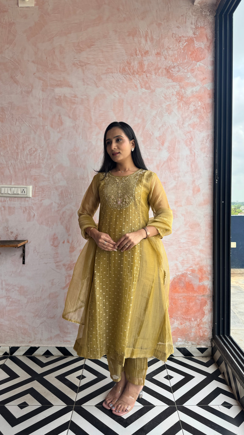 Olive Gold kirti Set