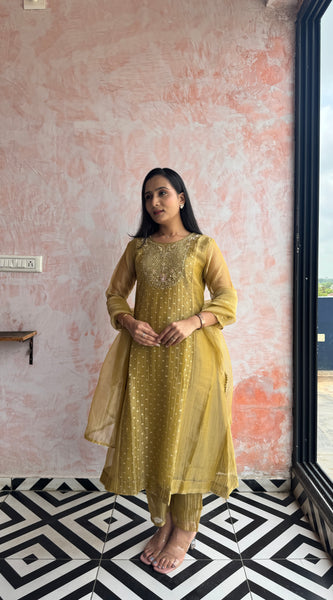 Olive Gold kirti Set