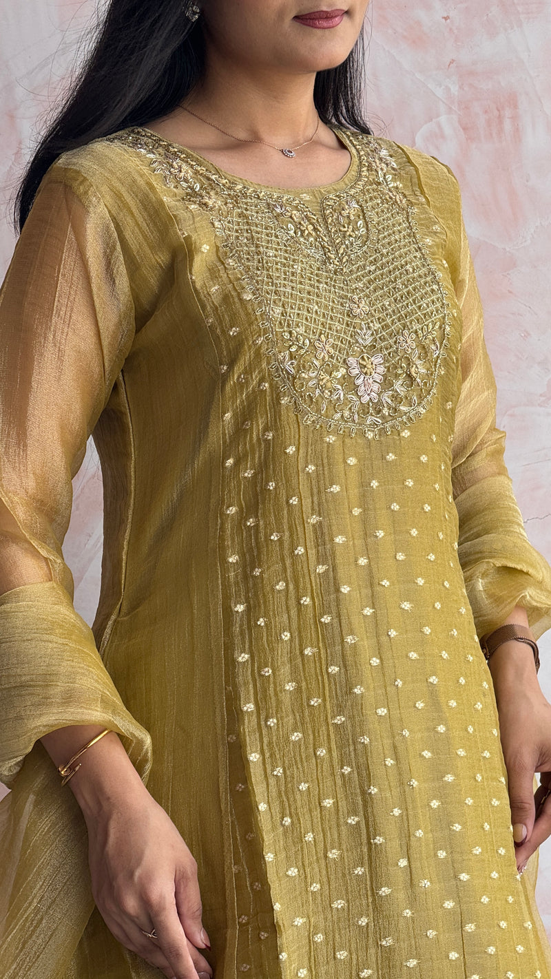 Olive Gold kirti Set
